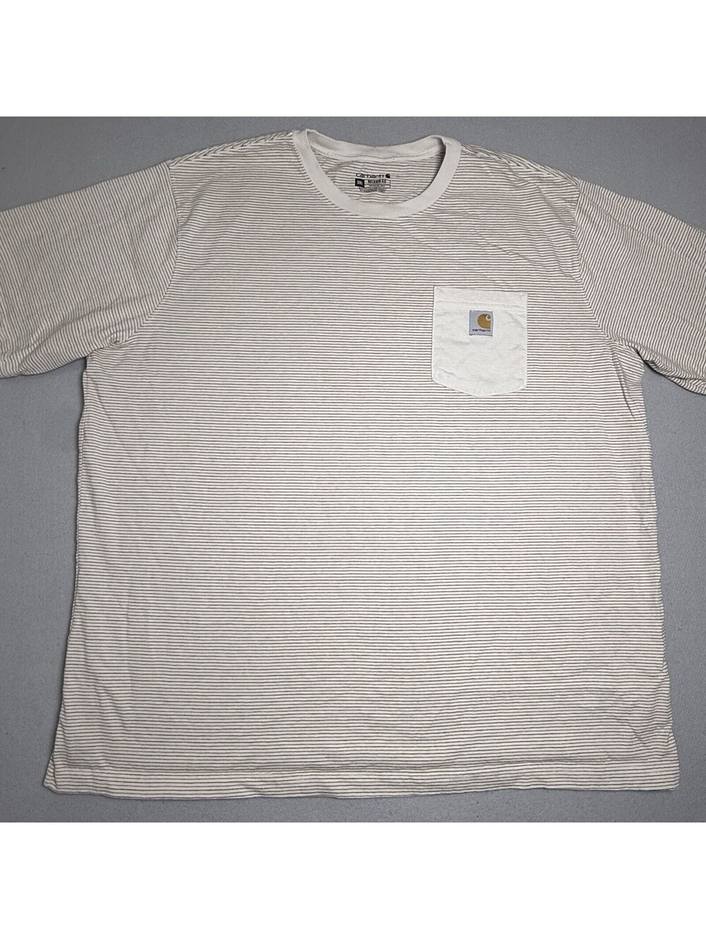 Carhartt  Men's Size 3XL Relaxed Fit  T-Shirt Short Sleeve Striped Logo Pocket